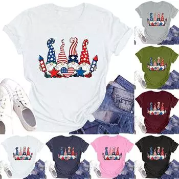 Женская повседневная футболка с круглым вырезом и короткими рукавами с принтом XL