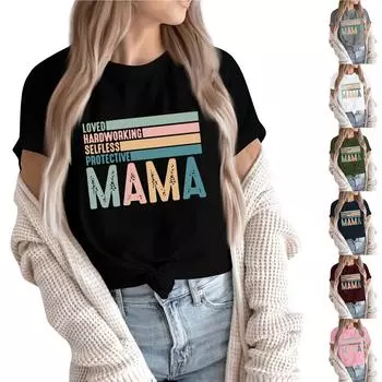 Женская повседневная футболка с круглым вырезом и короткими рукавами с принтом и надписью «Top» XXL