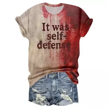 Женская повседневная футболка с круглым вырезом, принтом на Хэллоуин и коротким рукавом XXL розовый