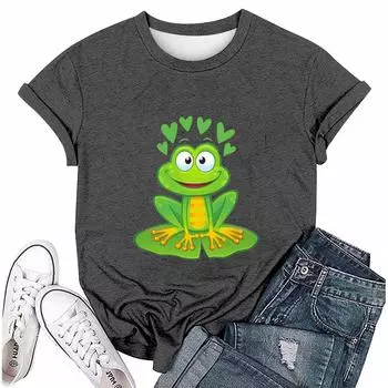 Женская повседневная футболка с принтом ко Дню Святого Патрика, круглый вырез, пуловер, короткий рукав, топ M