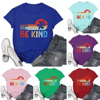 Женская повседневная футболка с принтом, пуловер с круглым вырезом, топ с короткими рукавами XXL