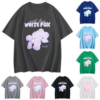 Женская повседневная футболка с принтом, пуловер с круглым вырезом, топ с короткими рукавами XL чёрный