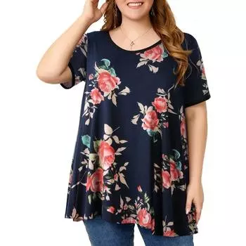 Женская повседневная футболка свободного кроя с круглым вырезом и короткими рукавами, размер плюс 7XL хаки