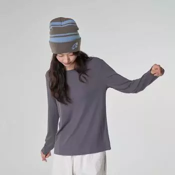 Женская повседневная футболка Youkesi с длинными рукавами и круглым вырезом на осень/зиму XL (Weight 100-120 Jin)