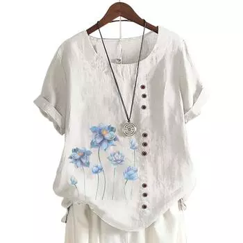 Женская повседневная хлопковая футболка с принтом, 11 цветов S кофейный