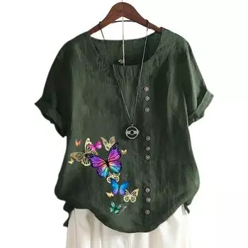 Женская повседневная хлопковая футболка с принтом, 11 цветов S кофейный