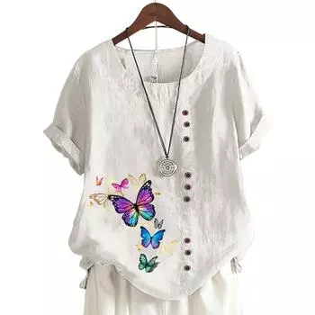 Женская повседневная хлопковая футболка с принтом, 11 цветов S кофейный