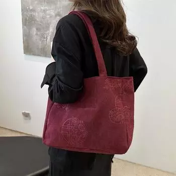 Женская повседневная холщовая сумка, новые модные сумки на одно плечо с цветочным принтом большой емкости, летние универсальные женские кошельки для покупок (30cm<Max Length<50cm)