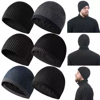 Женская повседневная кепка, однотонные милые вязаные шапочки, теплый капот, женские шапки-бини, зимне-осенние шапки 3