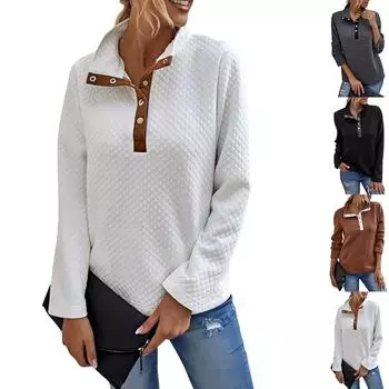 Женская повседневная клетчатая толстовка с длинным рукавом XL коричневый