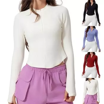 Женская повседневная куртка для йоги на осень и зиму, теплая и холодная L чёрный