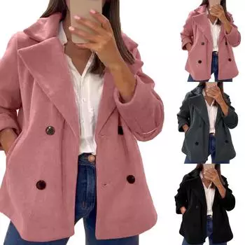 Женская повседневная куртка из твида с карманами на лацканах, повседневные топы, куртки, пальто M розовый