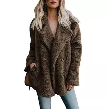 Женская повседневная куртка, зимняя теплая верхняя одежда, женское пальто, пальто S кофейный