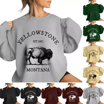 Женская повседневная мода ко Дню святого Валентина с принтом, длинным рукавом, круглым вырезом, толстовки, пуловеры, топы L армия зеленый