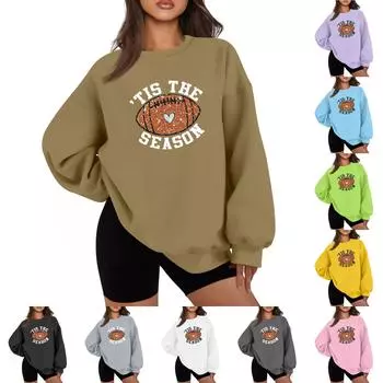 Женская повседневная мода с длинным рукавом и принтом, с круглым вырезом, свободная толстовка XXXL