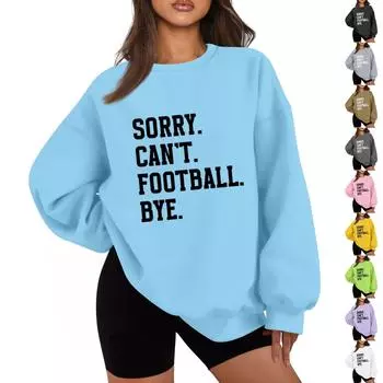 Женская повседневная мода с длинным рукавом и принтом, с круглым вырезом, свободная толстовка L чёрный