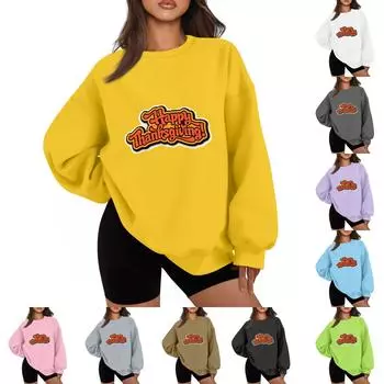 Женская повседневная мода с длинным рукавом и принтом, с круглым вырезом, свободная толстовка XL