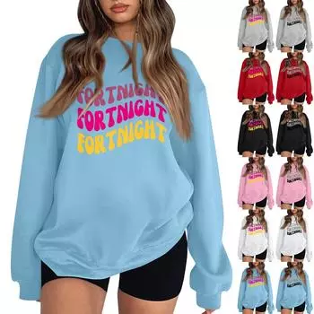 Женская повседневная мода с длинным рукавом и круглым вырезом, толстовки, пуловеры, топы XL фиолетовый