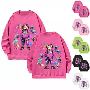 Женская повседневная мода с длинным рукавом концертный наряд с круглым вырезом свободный пуловер топ блузка XXXL чёрный