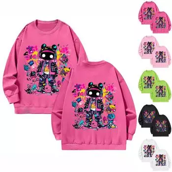 Женская повседневная мода с длинным рукавом концертный наряд с круглым вырезом свободный пуловер топ блузка L чёрный