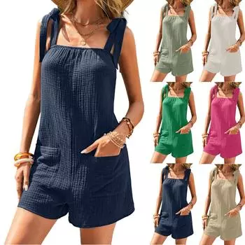 Женская повседневная мода шорты-комбинезон комбинезон шорты-комбинезон комбинезон L зелёный