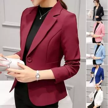 Женская повседневная мода Slim Fit Business Basic Jacket Suit Lady Blazers Work Wear XXXL белый