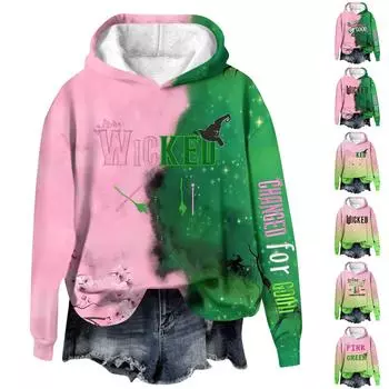 Женская повседневная мода винная индейка семейный принт на День благодарения длинный рукав O-образный вырез пуловер толстовки L армия зеленый