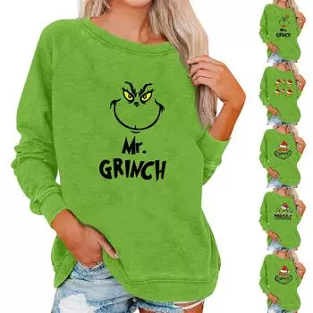 Женская повседневная модная блузка с длинным рукавом и круглым вырезом, с принтом и рукавом реглан M