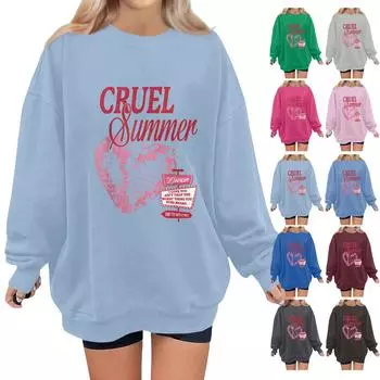 Женская повседневная модная блузка с длинным рукавом и карманом с цветочным принтом и круглым вырезом L чёрный