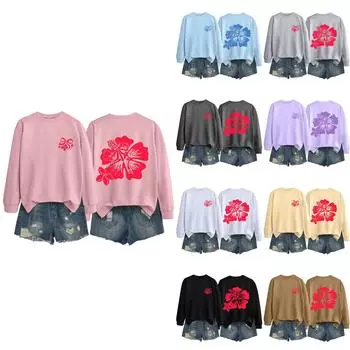 Женская повседневная модная блузка с длинным рукавом и круглым вырезом с принтом Хэллоуина L бежевый