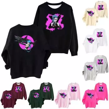 Женская повседневная модная блузка с длинным рукавом и круглым вырезом с принтом и пуловером XXL розовый