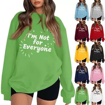 Женская повседневная модная блузка с длинным рукавом и круглым вырезом с принтом и пуловером L чёрный