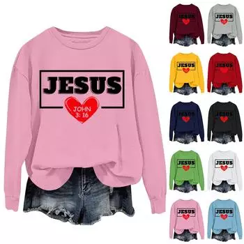 Женская повседневная модная блузка с длинным рукавом и круглым вырезом с принтом и пуловером XXL розовый