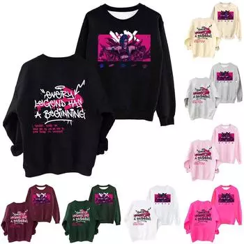 Женская повседневная модная блузка с длинным рукавом и круглым вырезом с принтом и пуловером M