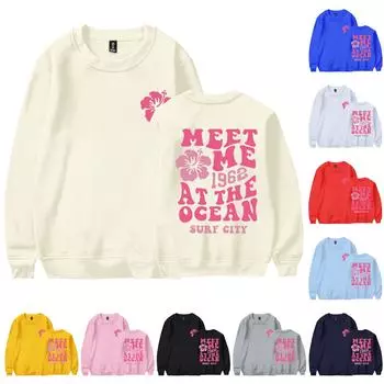 Женская повседневная модная блузка с длинным рукавом и круглым вырезом с принтом и пуловером XXXL чёрный