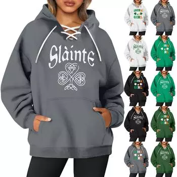 Женская повседневная модная блузка с длинным рукавом и круглым вырезом, пуловер с принтом XXL