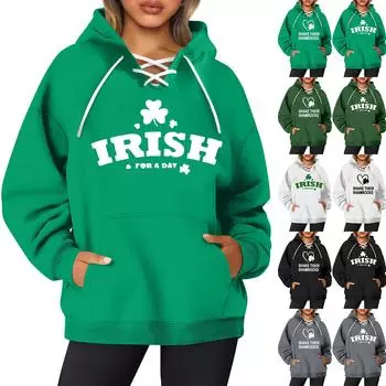 Женская повседневная модная блузка с длинным рукавом и круглым вырезом, пуловер с принтом S