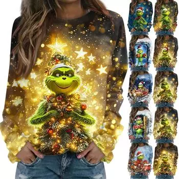 Женская повседневная модная блузка с принтом и длинным рукавом, с круглым вырезом, свитшот, толстовка ко Дню святого Валентина XXXL