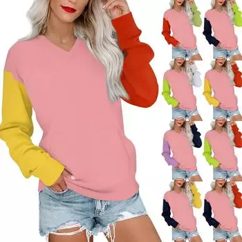 Женская повседневная модная цветная стеганая толстовка с V-образным вырезом и длинным рукавом, легкий пуловер с карманами L жёлтый