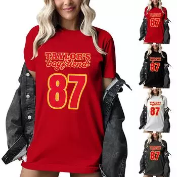 Женская повседневная модная футболка с круглым вырезом и коротким рукавом, топ с принтом S белый