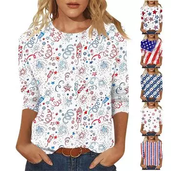 Женская повседневная модная футболка с круглым вырезом и рукавом три четверти, топ L бежевый