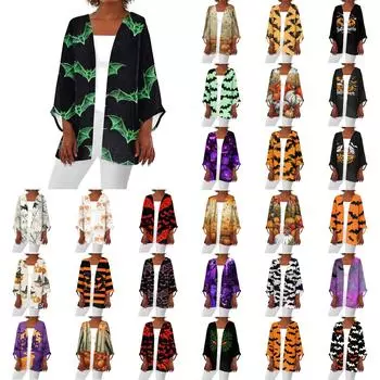 Женская повседневная модная легкая куртка средней длины с принтом, кардиган XXXXXL белый