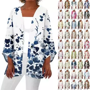 Женская повседневная модная легкая куртка средней длины с принтом, кардиган XXXL розовый