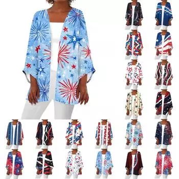 Женская повседневная модная легкая куртка средней длины с принтом, кардиган XXL чёрный