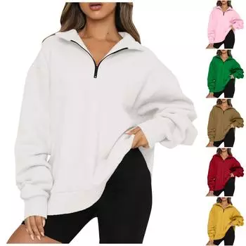 Женская повседневная модная однотонная толстовка на молнии с длинными рукавами, топ M розовый