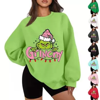 Женская повседневная модная однотонная толстовка с круглым вырезом и длинным рукавом реглан XL зелёный