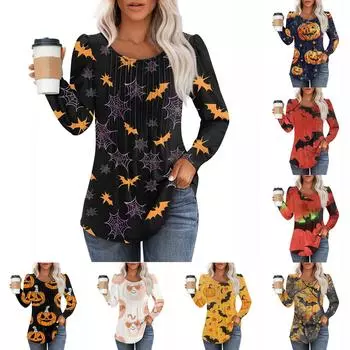 Женская повседневная модная плиссированная рубашка с длинным рукавом и круглым вырезом, повседневные топы XL красный