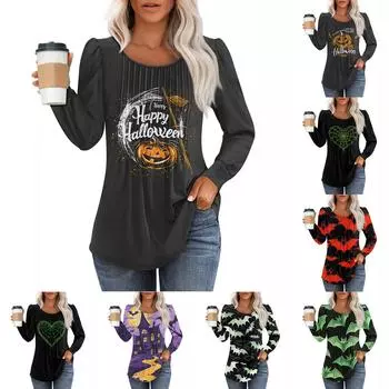 Женская повседневная модная плиссированная рубашка с длинным рукавом и круглым вырезом, повседневные топы L красный