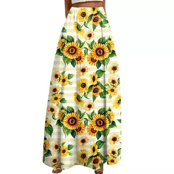 Женская повседневная модная распашная юбка с принтом в горошек Свободная плиссированная юбка до половины тела с карманами зелёный