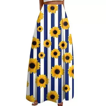 Женская повседневная модная распашная юбка с принтом в горошек Свободная плиссированная юбка до половины тела с карманами бежевый